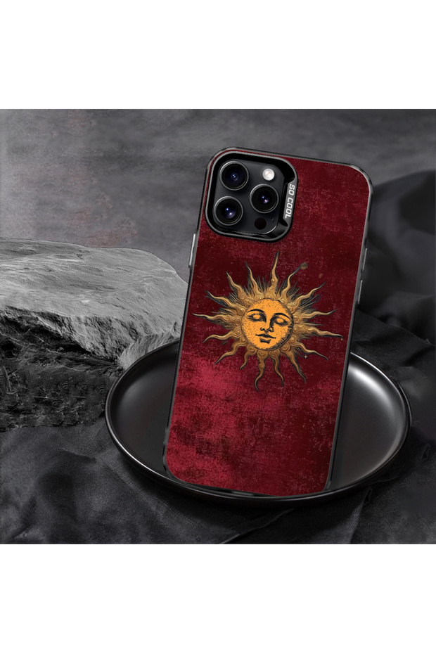 غطاء حماية نحيف وصلب للكاميرا متوافق مع هاتف iPhone 14 Plus بنمط الشمس - 6