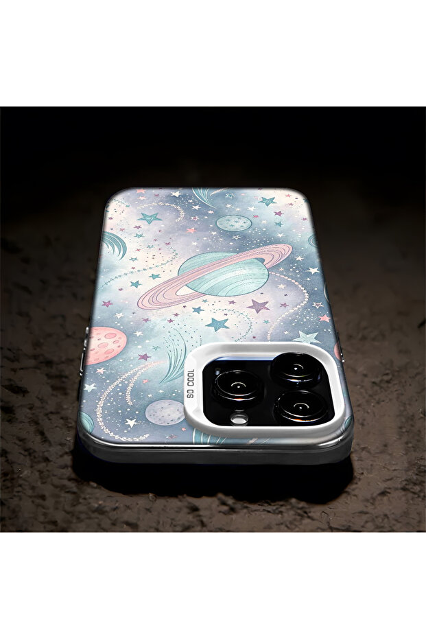 Camera Protected Slim Hard Case Compatible with Redmi Note 10S Space Pattern - 6