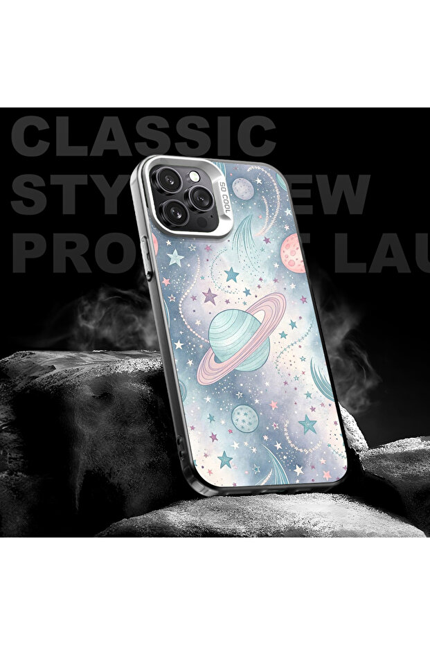 Camera Protected Slim Hard Case Compatible with Redmi Note 10S Space Pattern - 4