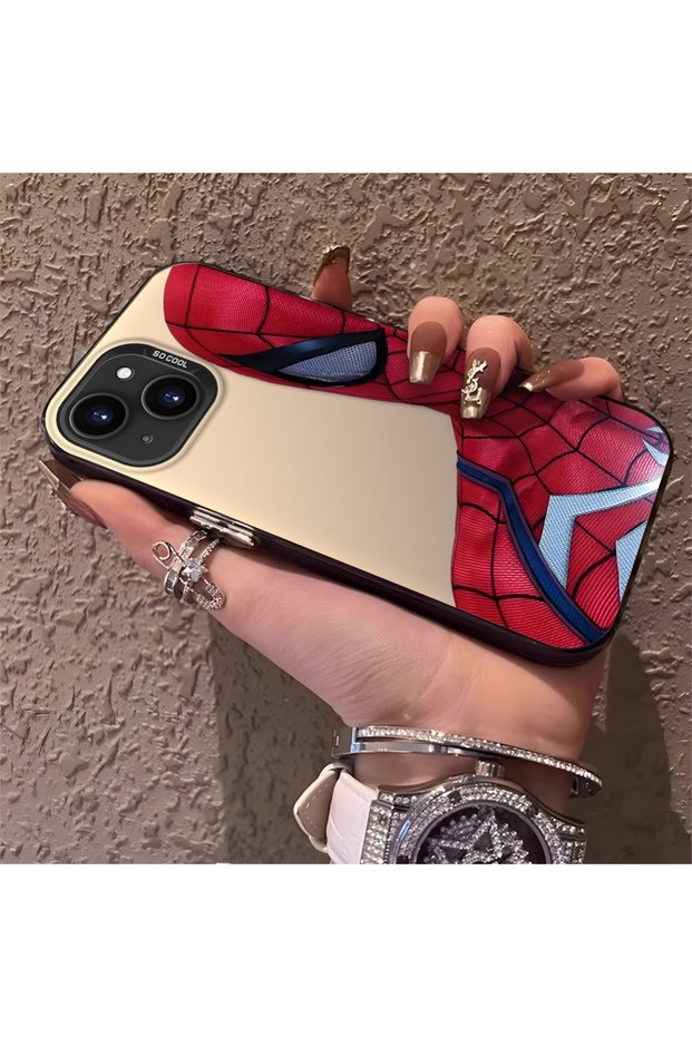 Camera Protected Slim Hard Case Spiderman Pattern Compatible with iPhone 13