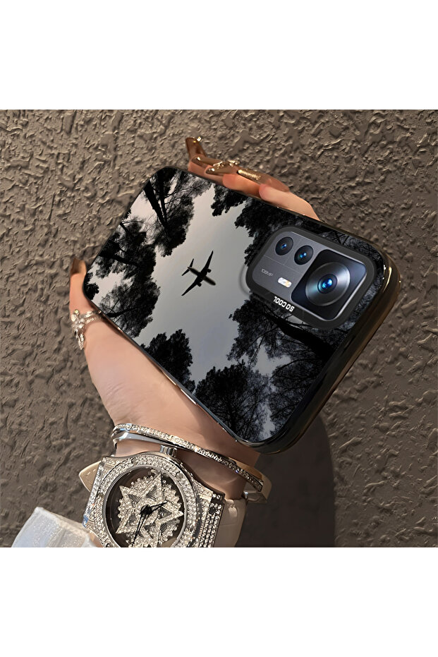 حافظة صلبة رفيعة بنمط طائرة مع حماية للكاميرا، متوافقة مع هاتف Mi 12T Pro - 3