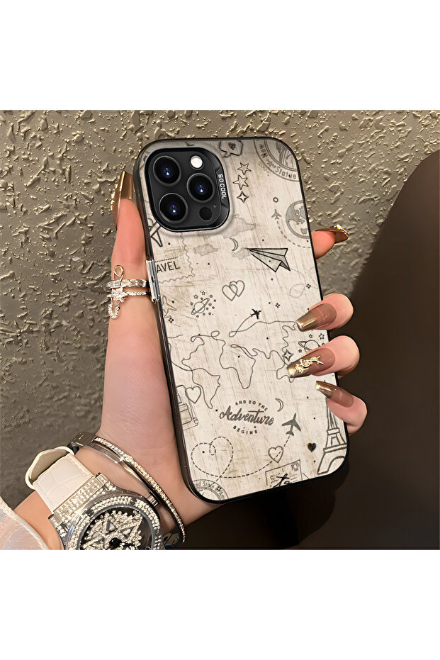 غطاء حماية نحيف وصلب للكاميرا بنمط فضائي متوافق مع هاتف iPhone 15 Pro Max - 2