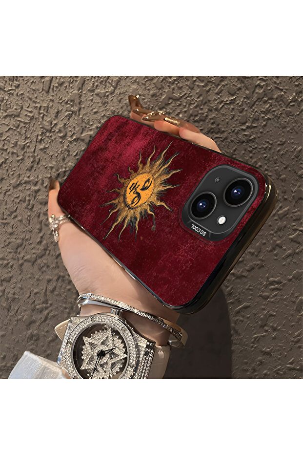 غطاء حماية نحيف وصلب للكاميرا متوافق مع هاتف iPhone 14 Plus بنمط الشمس - 3