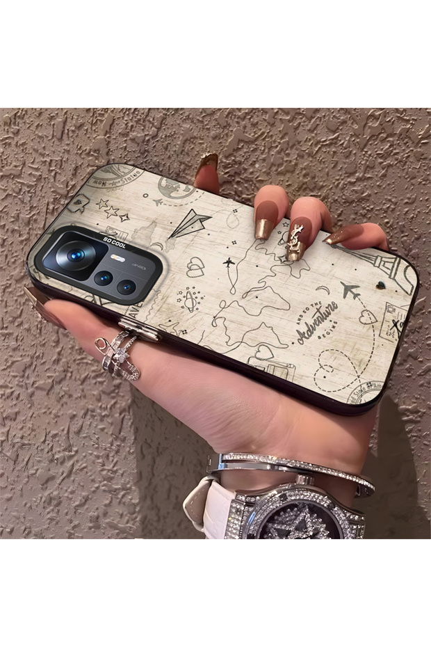 حافظة صلبة رفيعة بنمط فضائي مع حماية للكاميرا متوافقة مع هاتف Mi 12T - 1