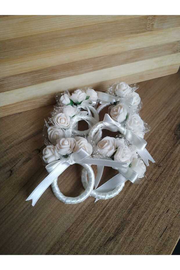 حلقة مناديل بيضاء للتقديم على الطاولة - 2