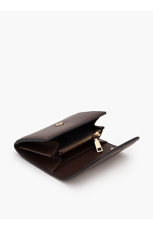Solid Wallet with Button Closure - 6