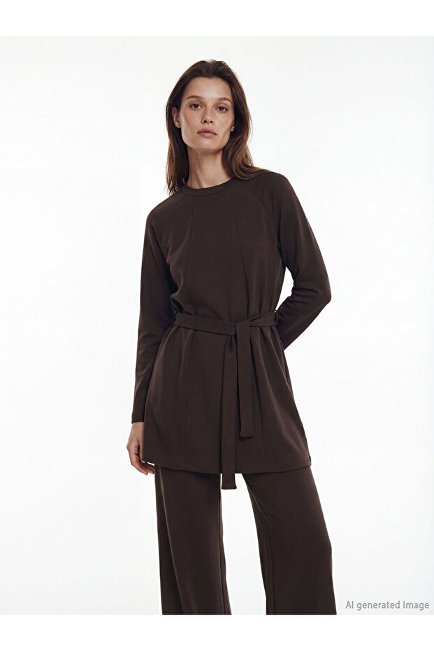Crew Neck Soft Touch Women's Sweatshirt Tunic