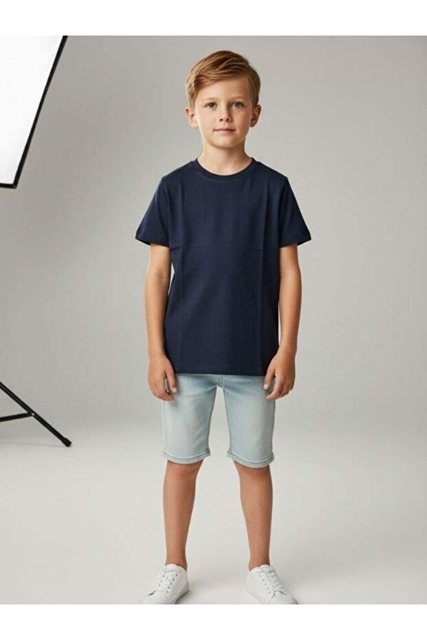 Children's Cotton Basic Round Neck T-Shirt