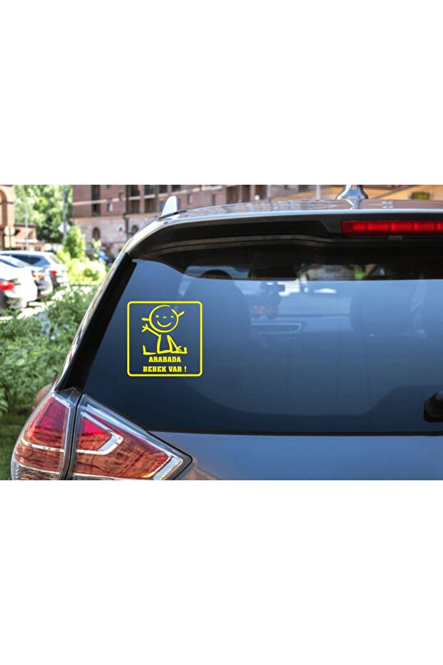 Baby in car window sticker 15x15 cm