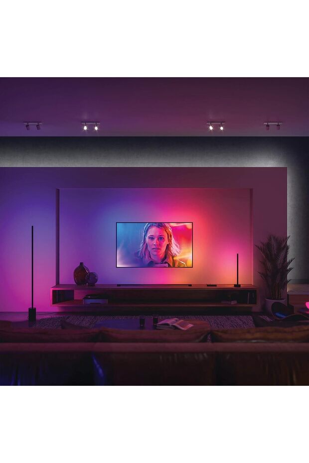 Hue Gradient Signe Akıllı Led Zemin Işığı, Lambader, Siyah - 6