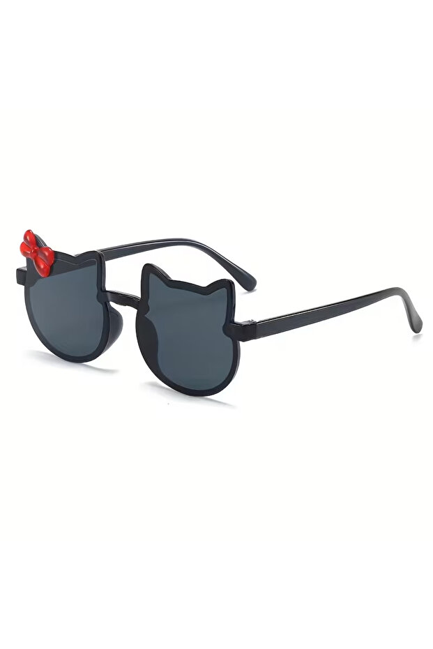 Baby Girl Children's Sunglasses Hello Kitty Cat Bow Figured Black 1 Piece (Boxed)