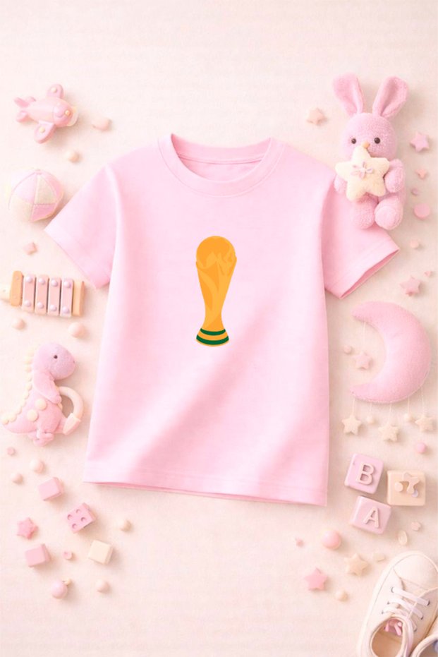 Football Themed Printed Girls Boys Tshirt T-Shirt Tee Comfortable Soft 100% Cotton