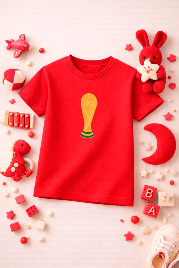 Football Themed Printed Girls Boys Tshirt T-Shirt Tee Comfortable Soft 100% Cotton