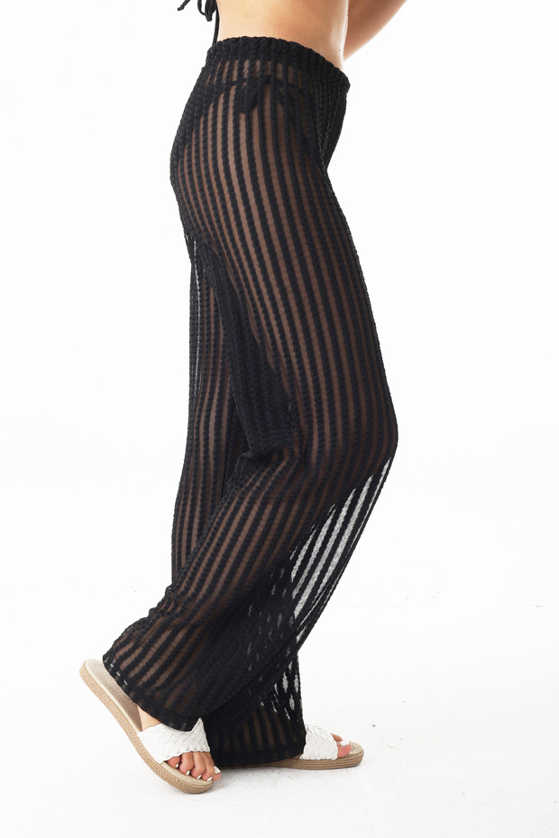 PRO-06 Siyah Örme Pareo Pantolon - 6