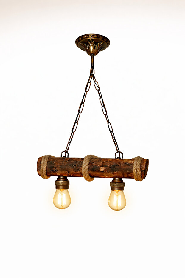 HALATLI ESKITME RUSTIK 2 Lİ AVİZE MODELİ - 2