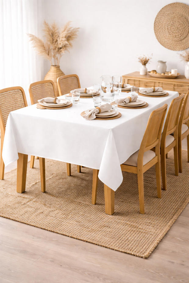 Cotton Linen Tablecloth Plain Minimal Design