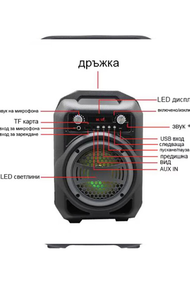 Φορητό ηχείο, Bluetooth, USB, Μαύρο - 3