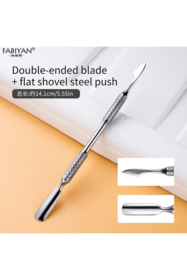 STYLE D Stainless Steel Double-headed Cuticle Pusher Remover Dead Skin Russian-style Cuticle Pushers