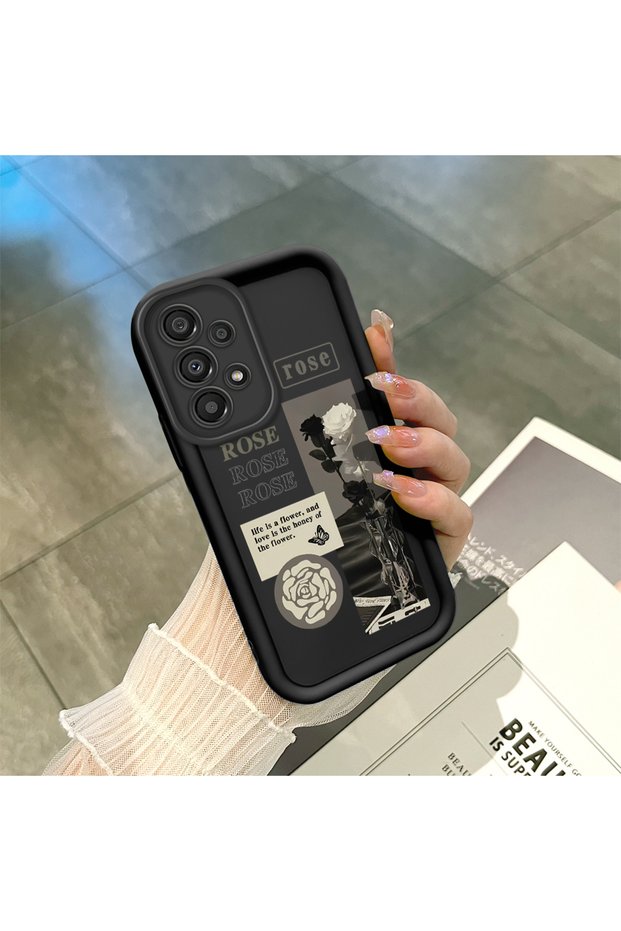 Samsung Galaxy A33 Compatible, Stylish Rose Patterned, High Quality Silicone Phone Case.