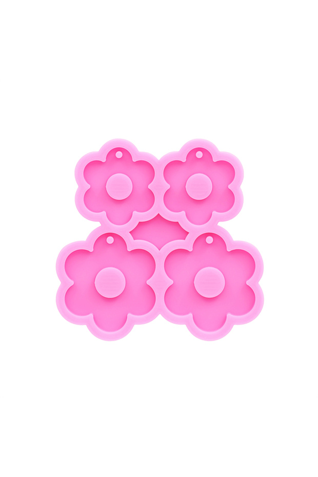 Pink GJ-641 Shiny Mirror Plum Shape DIY Epoxy Resin Silicone Mold Keychain Earrings Necklace Pendant