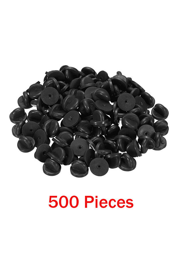 Black 500 Pieces 50/500pcs Black PVC Pin Backs Butterfly Clutch Tie Tack Lapel Holder Clasp Pin Cap