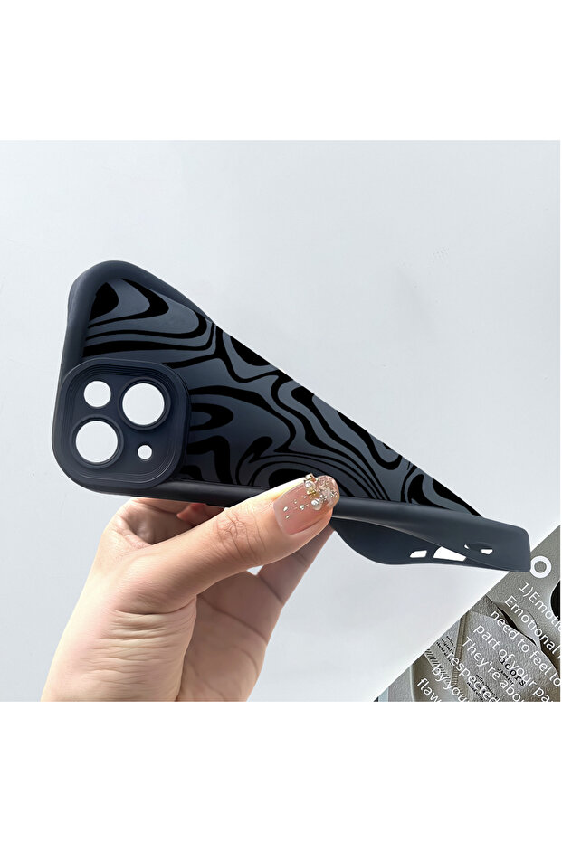 حافظة سوداء مقاومة للصدمات من مادة السيليكون المتوافقة مع Redmi Note 13 Pro Plus+ 5G، نمط طباعة عالي الجودة - 5