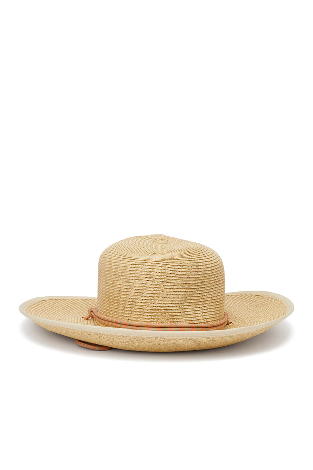 Bej Kadın Hasır Şapka - 3