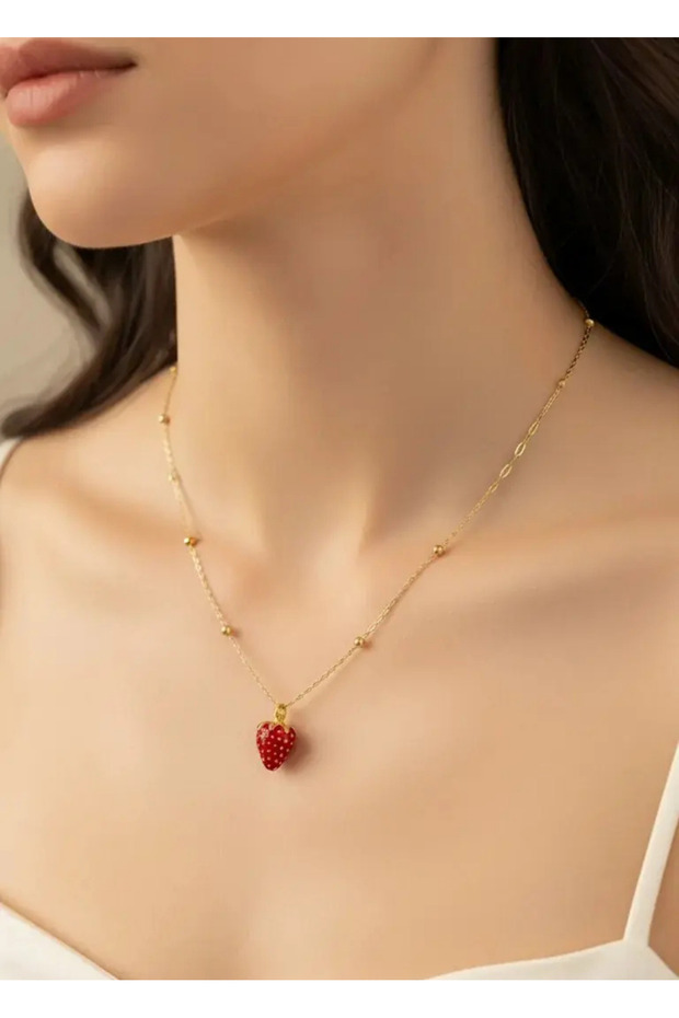 Xuping chain detailed strawberry necklace - 25-xpk50