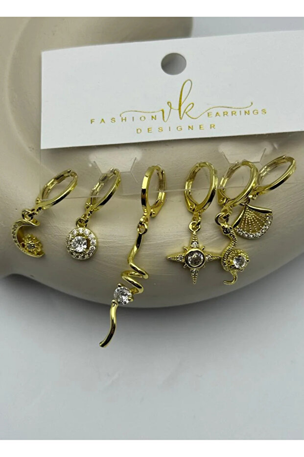 Vip 6-Piece Gold Earrings - 25-Vip152