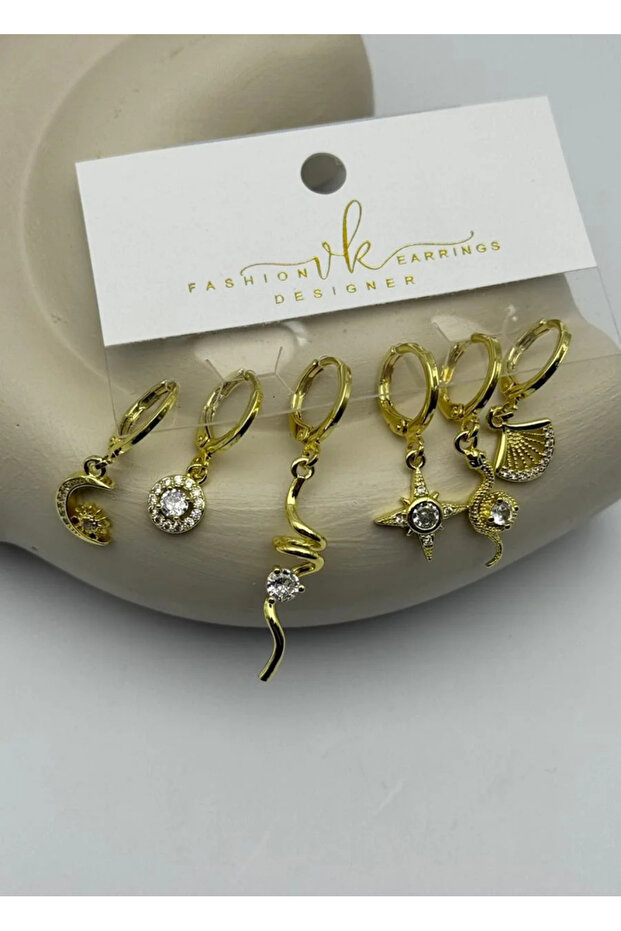Vip 6-Piece Gold Earrings - 25-Vip162