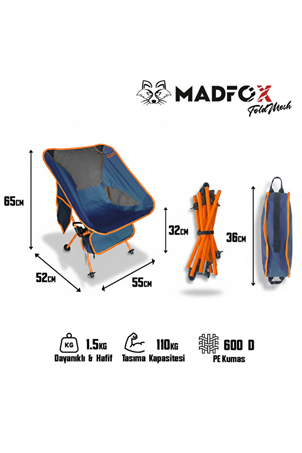 FoldMesh Mini Kompakt Katlanır Sandalye - 6