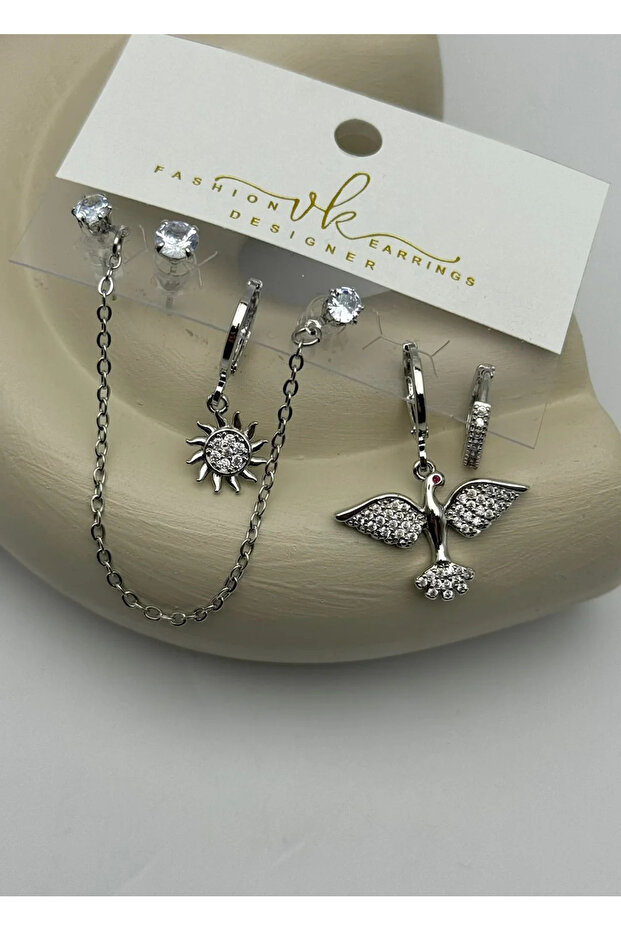Vip 6-Piece Silver Earrings - 25-Vip189