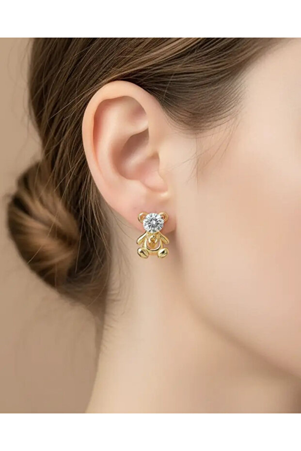 Xuping gold stone bear earrings - 25-xpkp228