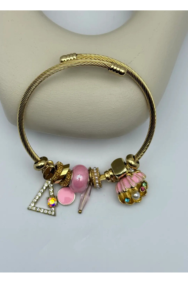 Steel Gold Pndr Bracelet - 25-Blk260