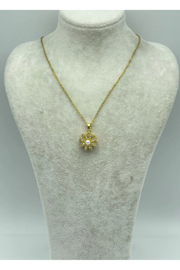 Steel gold rotating necklace - 25-ctr124