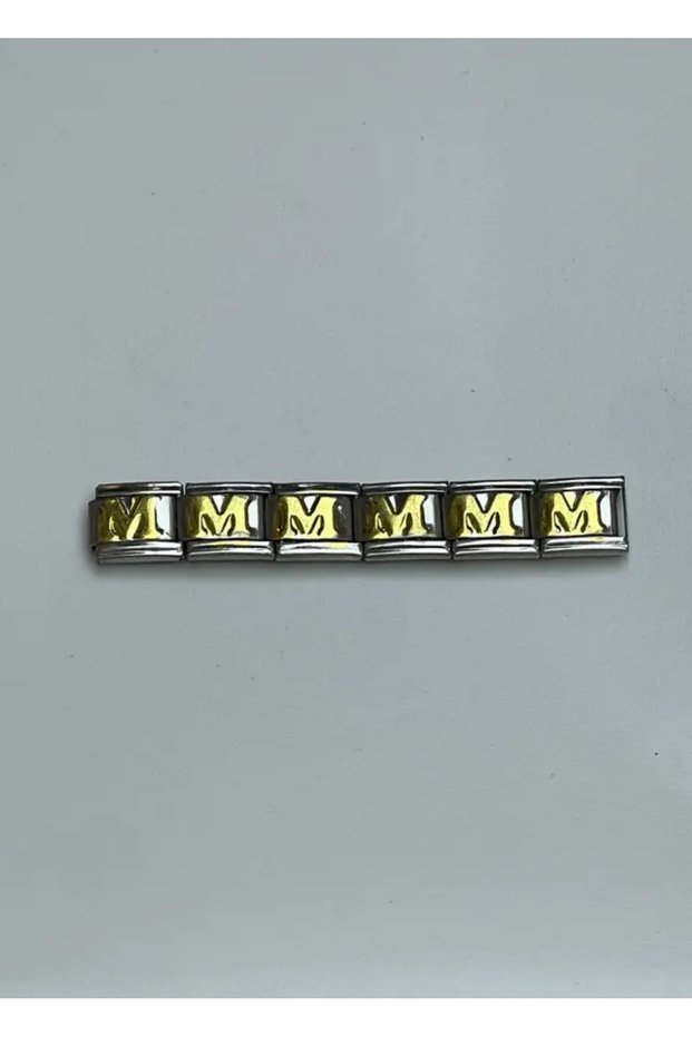 Steel Silver m Letter Italian Nomi Charm - 25Crm153
