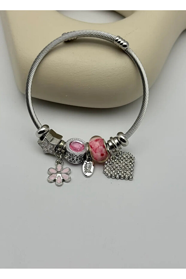 Steel Silver Pndr Bracelet - 25-Blk303