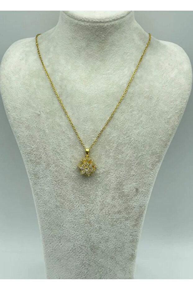 Steel Gold Rotating Necklace - 25-Ctr134