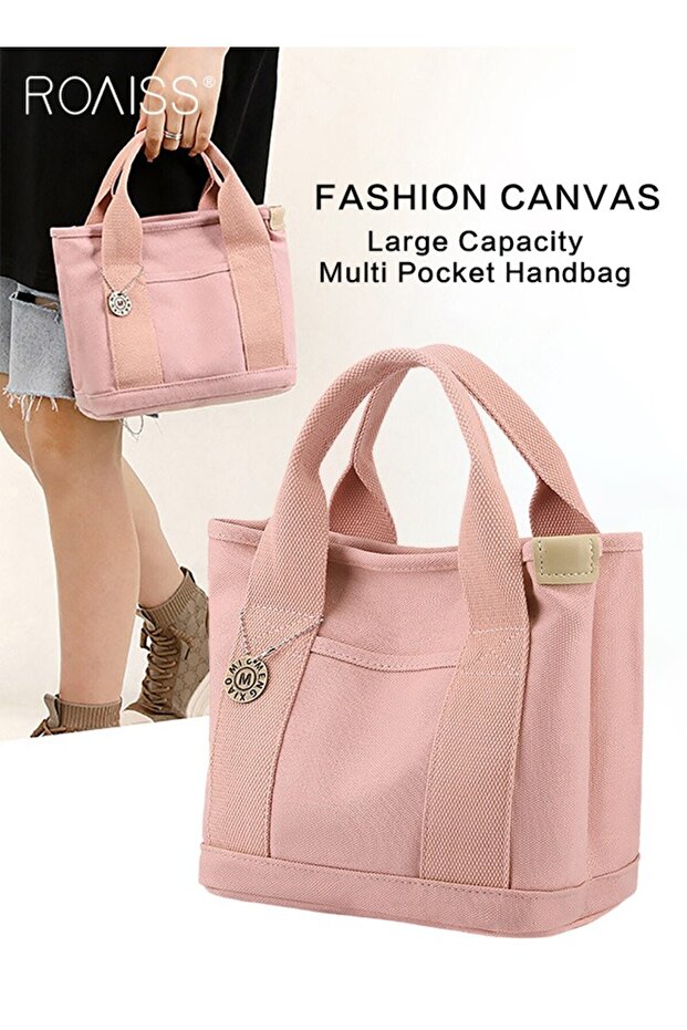 Women's Canvas Mother Baby Bag Durable Large Capacity Shoulder Bag Multi Layered Partition Leisure H