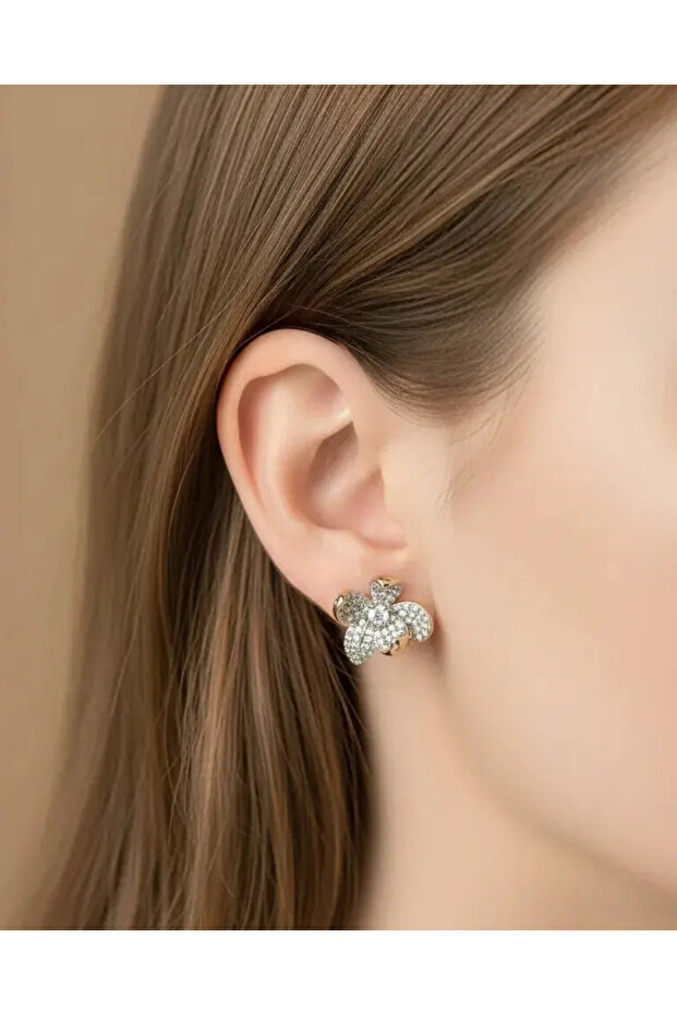 Xuping Rose Stone Flower Earrings - 25-Xpkp278