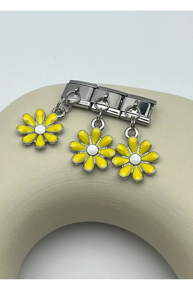 Steel silver daisy dangle nomi charm - 25crm87