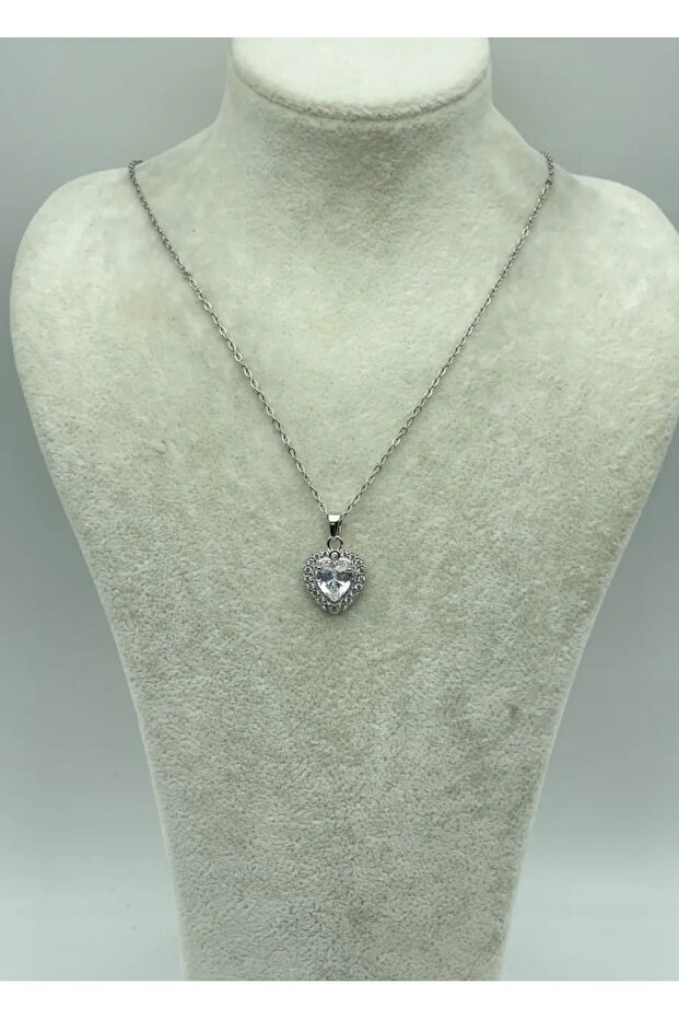Steel Silver Heart Necklace - 25-Ctr244