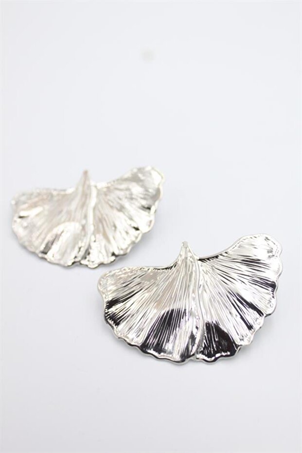 أقراط أوراق الشجر - فضية - 2