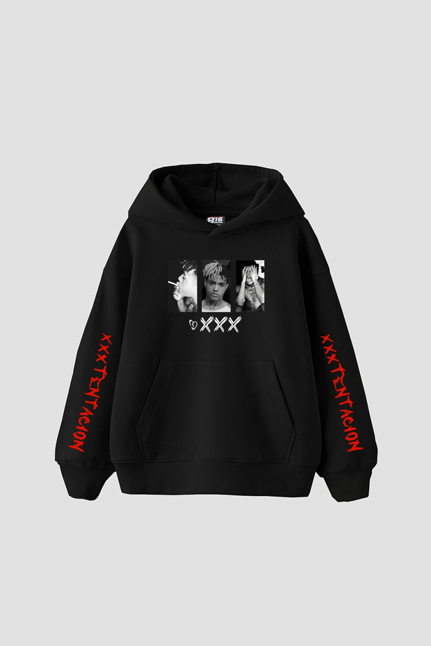 Xxxtentacion Printed Oversize Unisex Black Hoodie