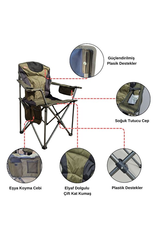 AlphaBack R108 Katlanır Kamp Sandalyesi - 7