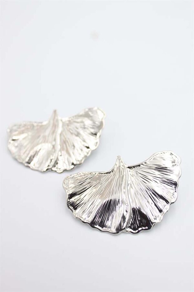 أقراط أوراق الشجر - فضية - 1