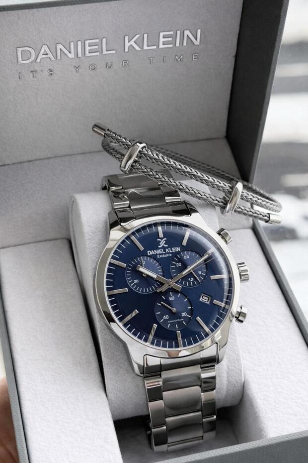 Italian Design Steel Cord Men's Wristwatch with Bracelet Gift and 2 Years Warranty Y14238.6