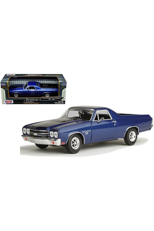 Collection 1 / 24 Scale 1970 Chevrolet El Camino Ss Navy Blue Model Metal Car
