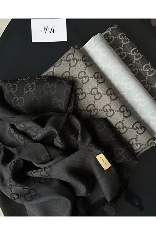 شال من الحرير والصوف بنمط موضوعي من القماش الرقيق - 3