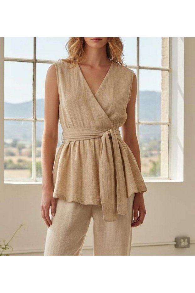 Everyday Anvelop Linen Blouse